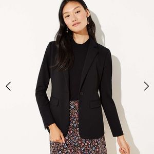 Ann Taylor black blazer with pinstripe accent